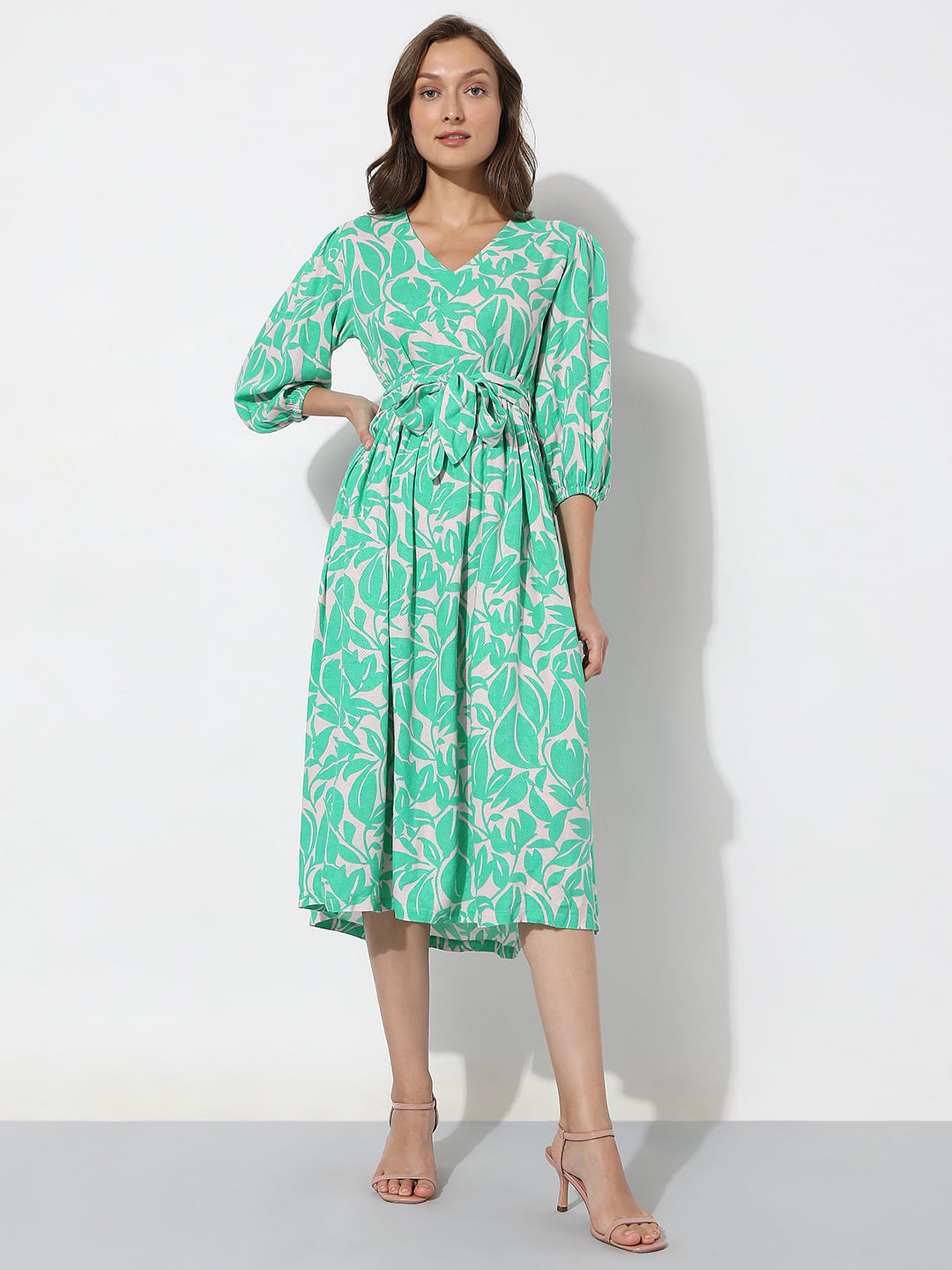 mint green dress midi