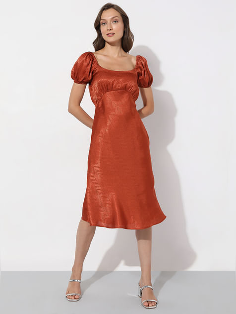 Rust Red Midi Dress