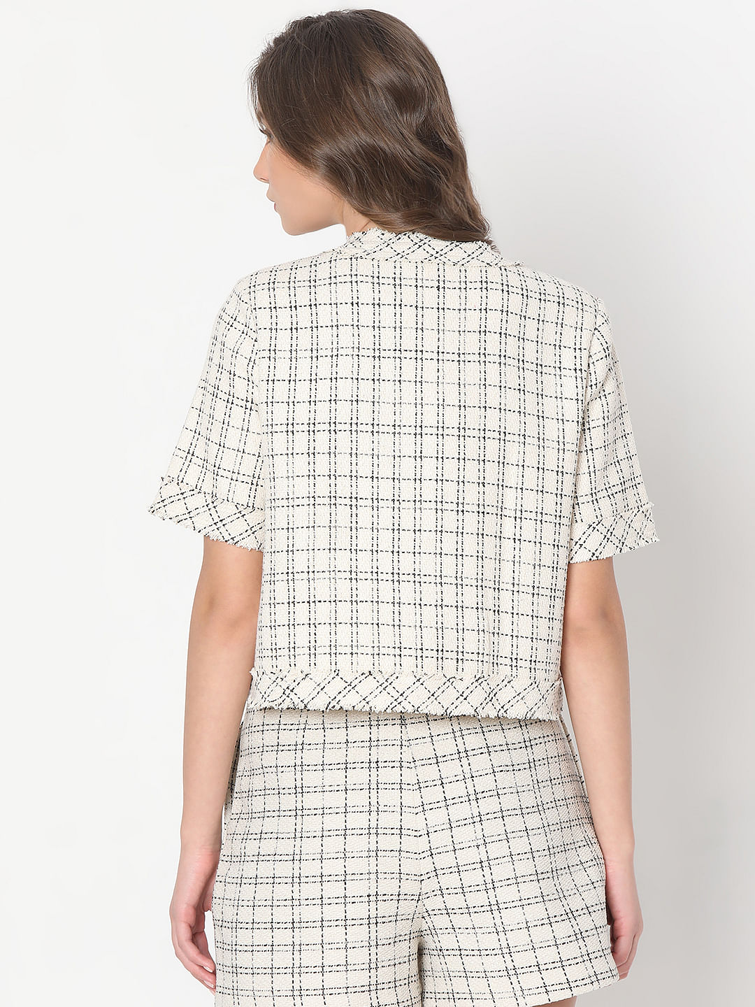 Off-White Check Co-ord Set Jacket|243086801-Birch Off-White Check Co-ord Set Jacket|243086801-Birch