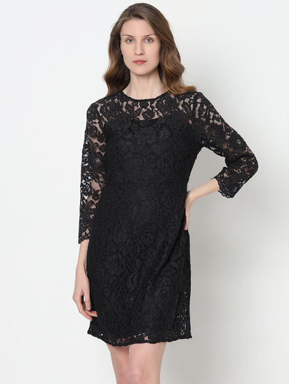 Black Floral Lace Dress