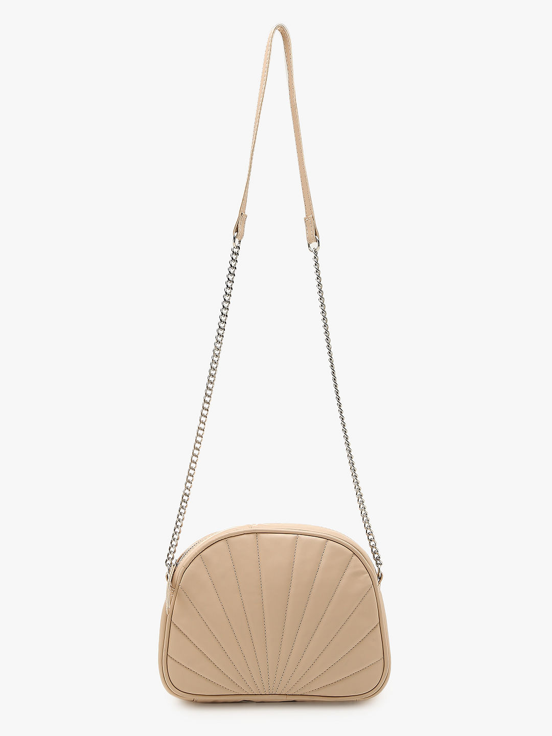 Beige Quilted Crossbody Bag