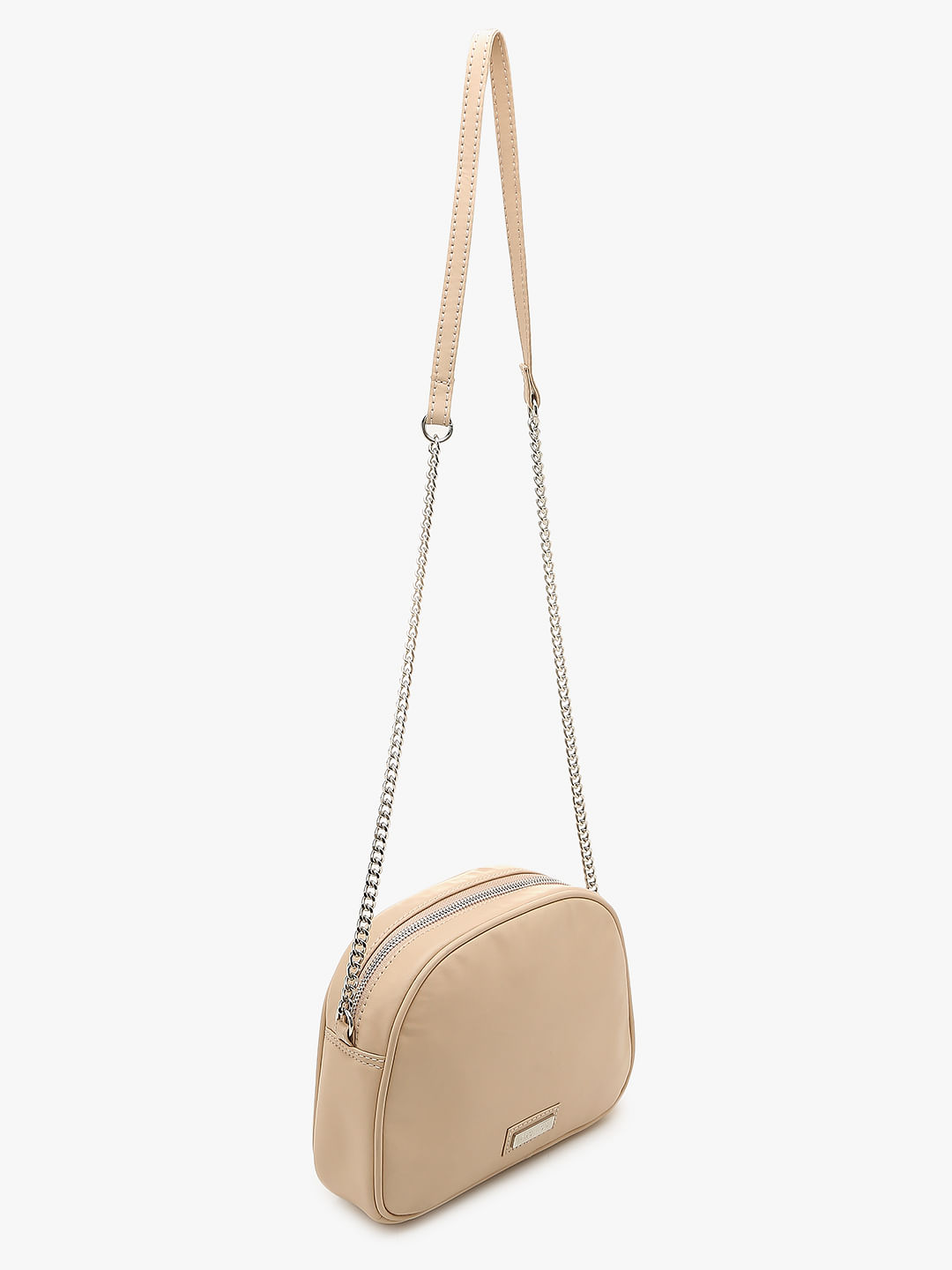 Beige Quilted Crossbody Bag