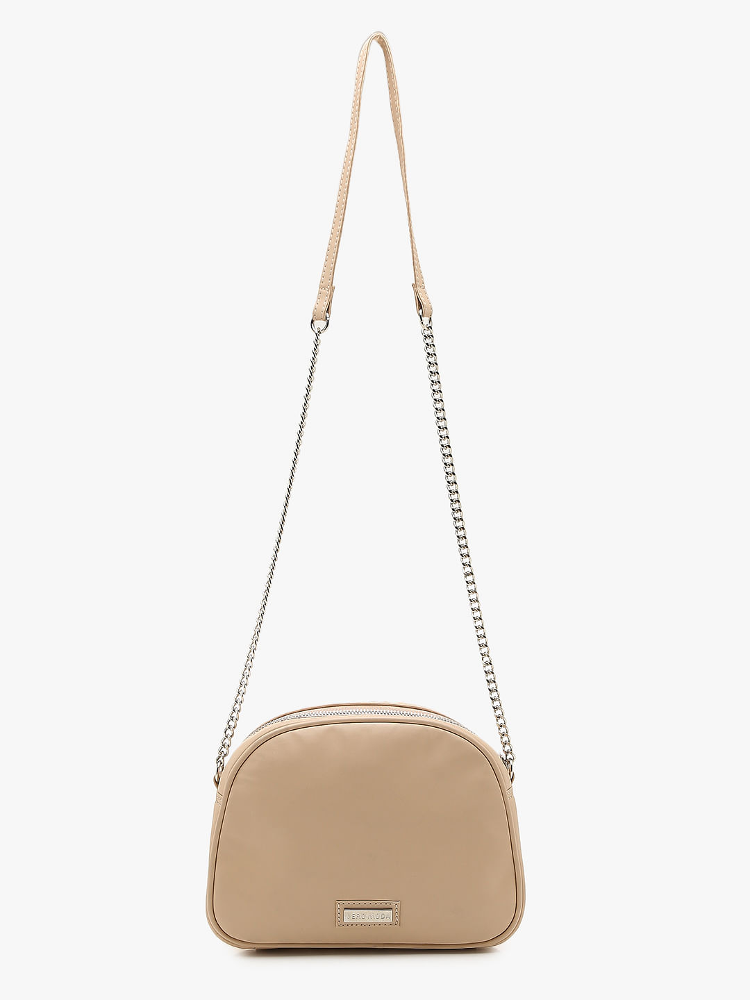 Beige Quilted Crossbody Bag