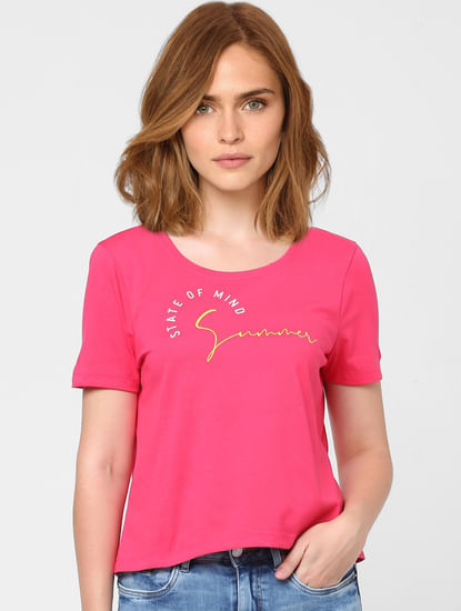 Pink Graphic Print T-shirt