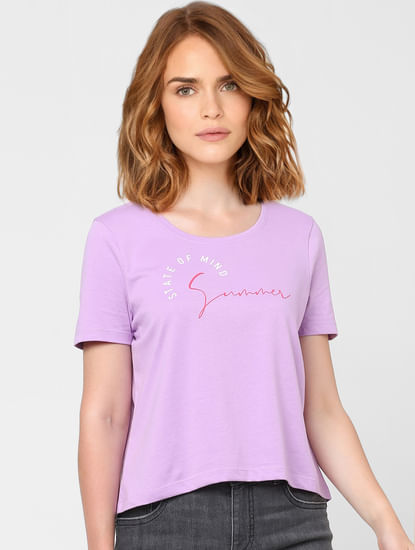 Purple Graphic Print T-shirt