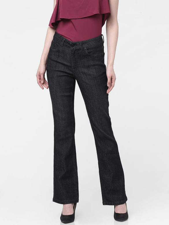 Black Mid Rise Petra Bootcut Jeans