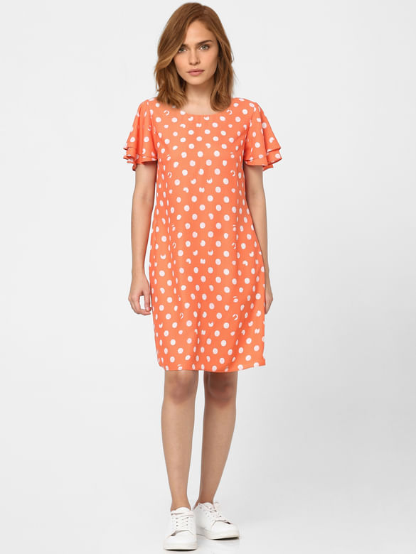 Orange Dotted Dress