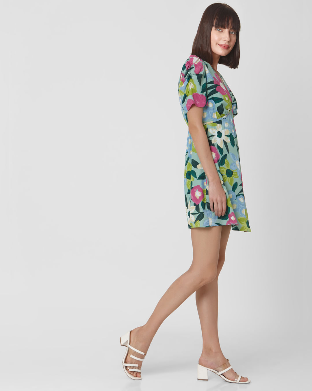 Fremmed sammenbrud umoral Mini Dress for Women - Buy Green All Over Floral Print Mini Dress Online In  India.