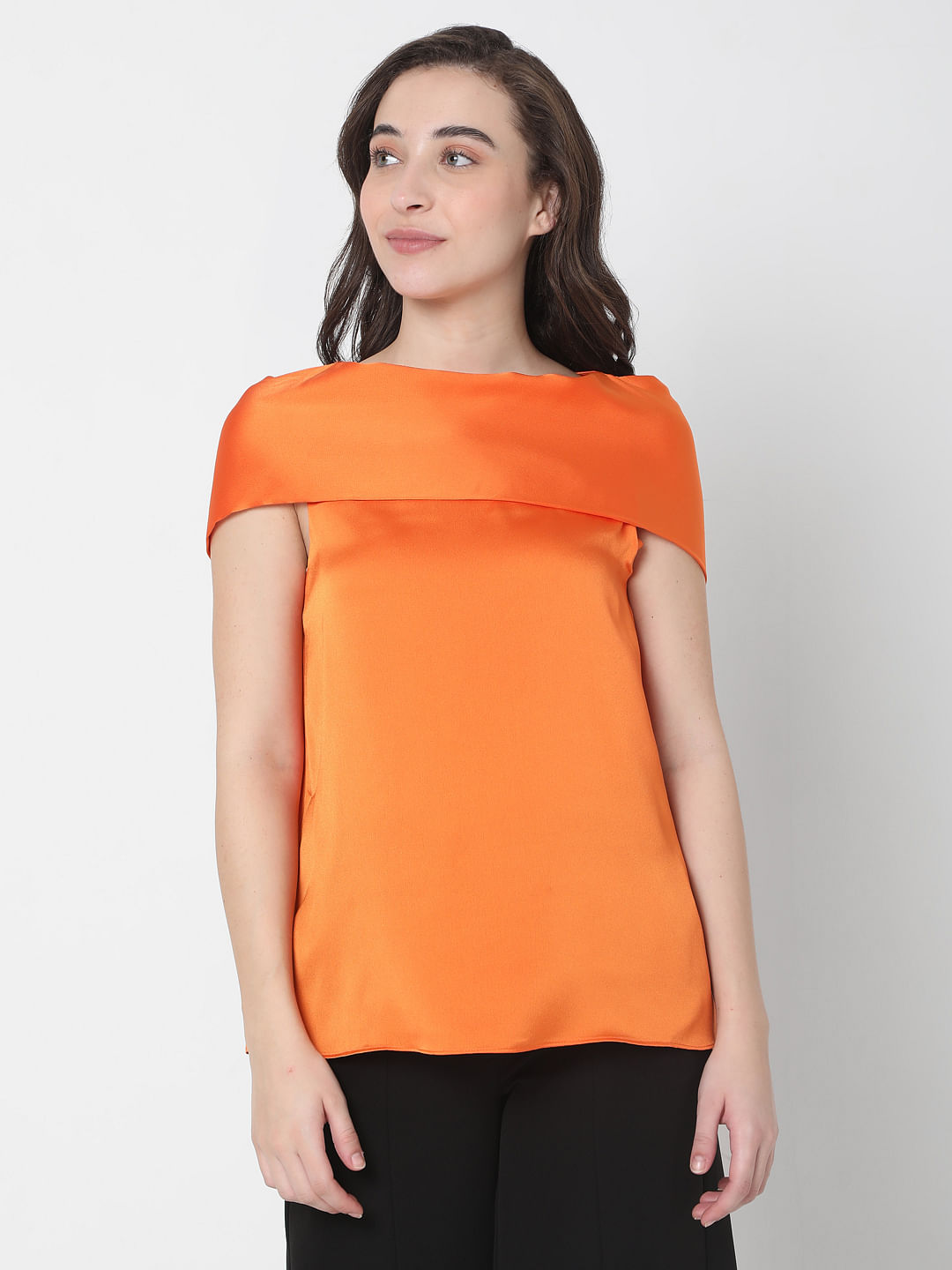 Orange high hotsell neck top