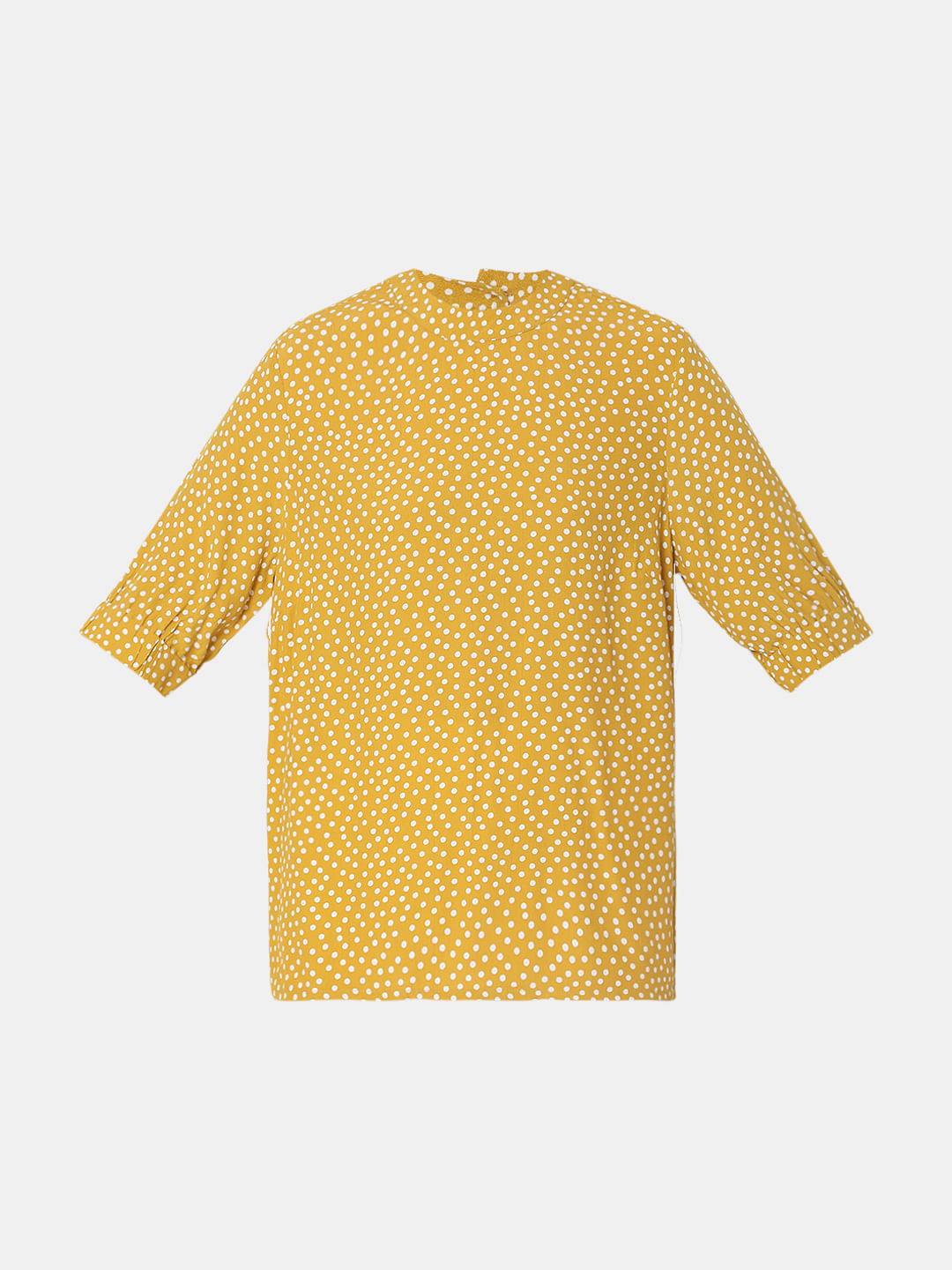 Yellow polka sale dot top zara