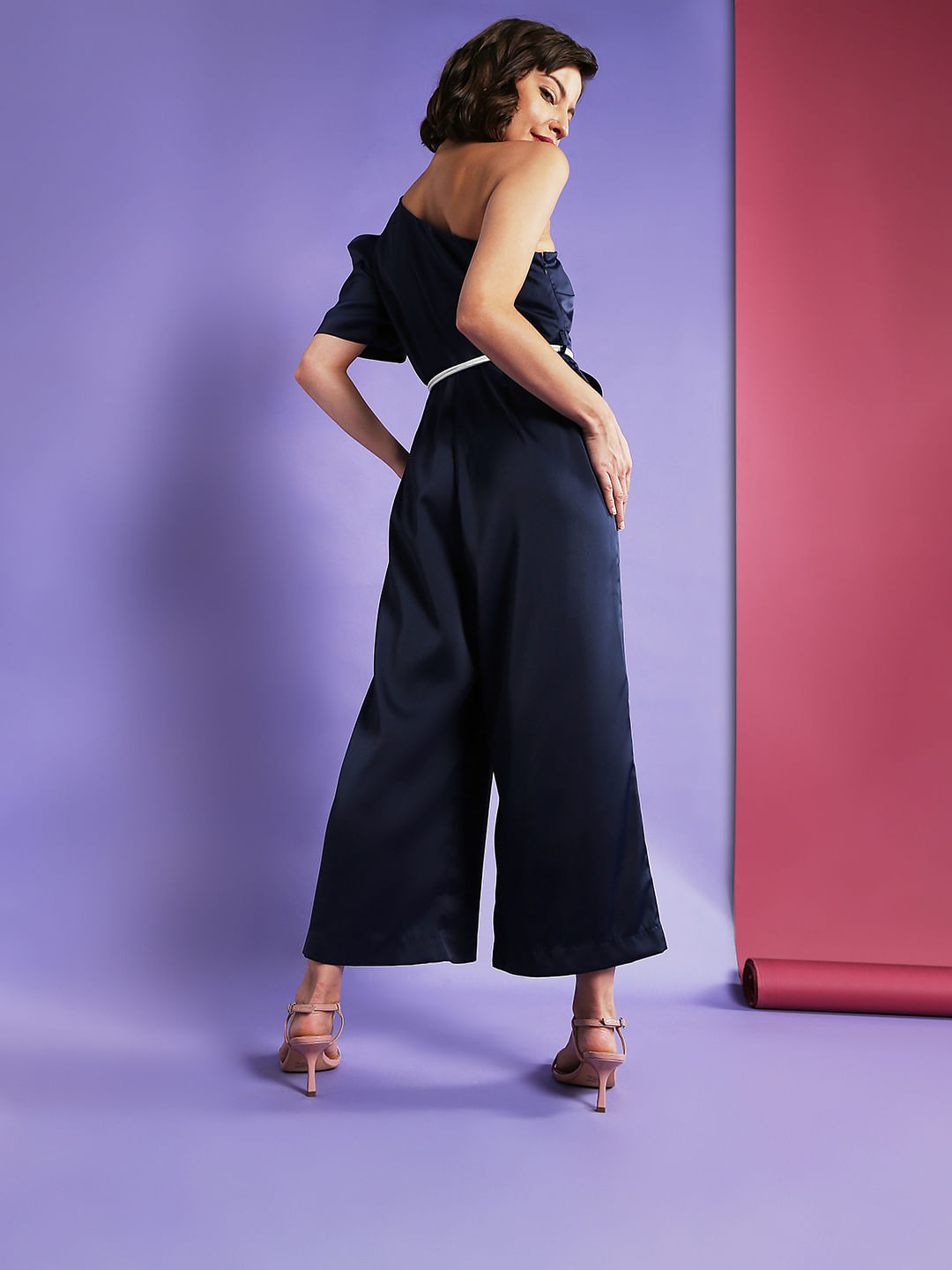 Buy Marquee Blue One Shoulder Jumpsuit Online | VERO MODA