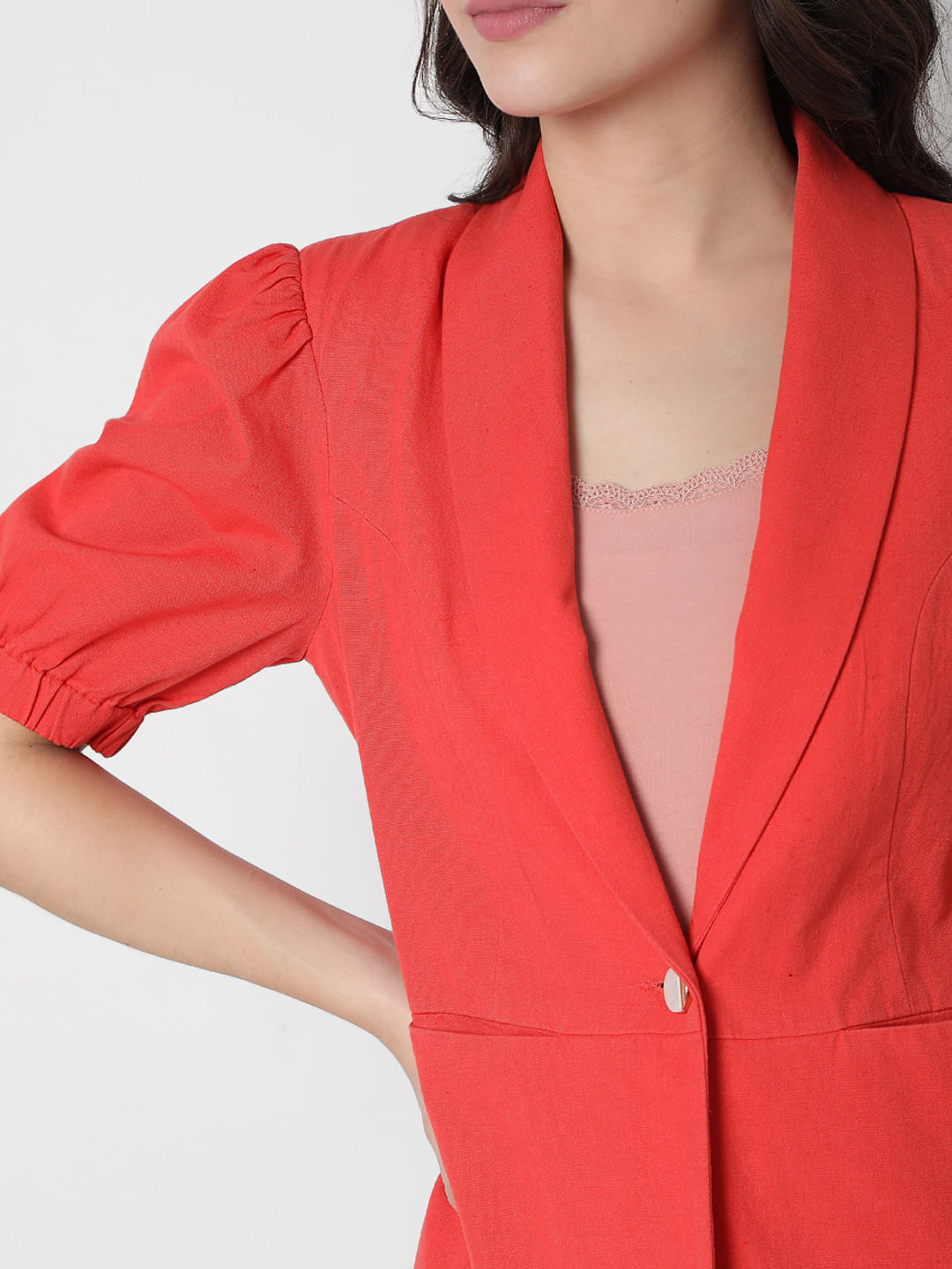 Long clearance orange blazer