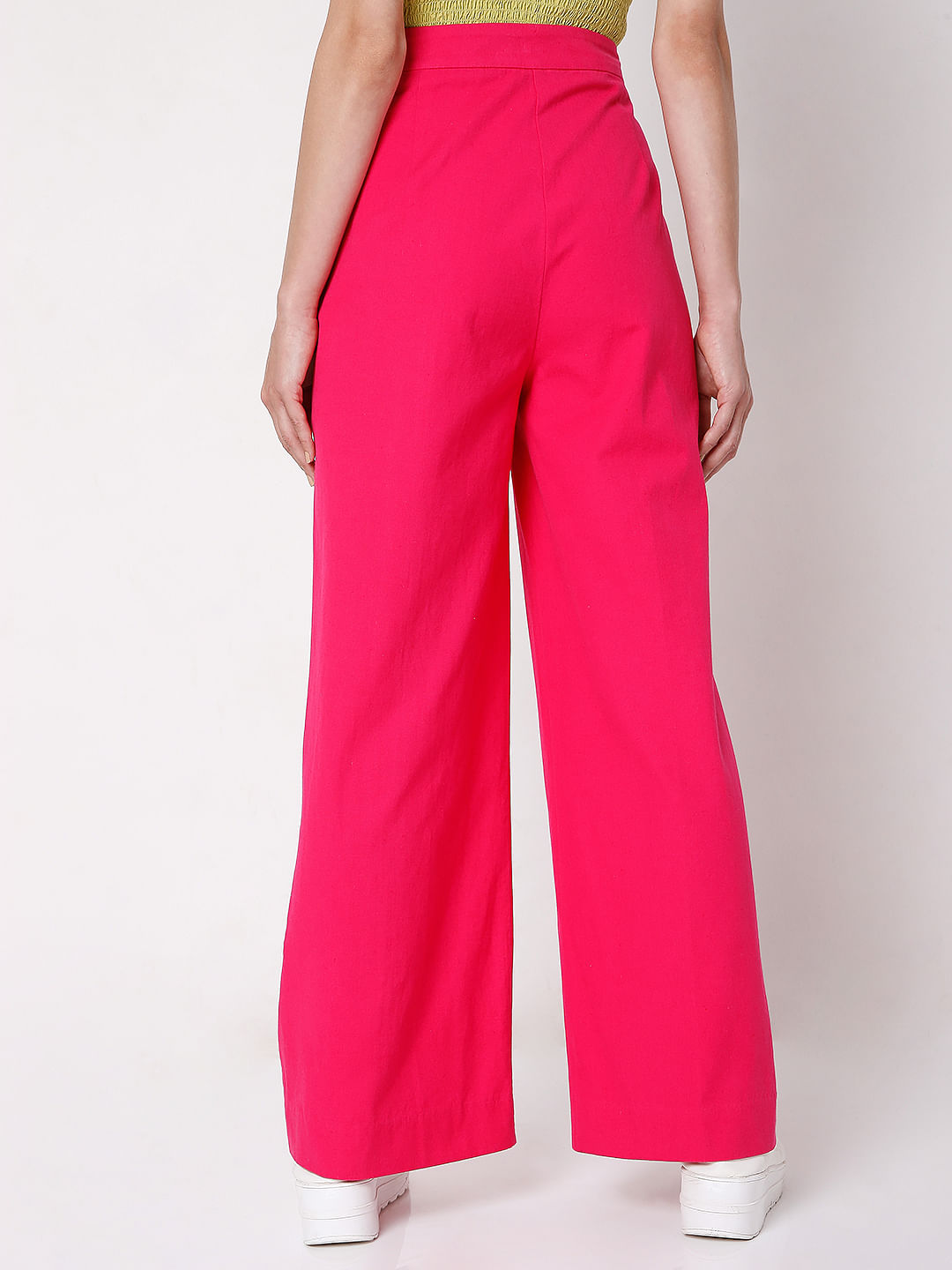 Buy Womens High Waisted Wide Leg Pants Button up Flowing Palazzo Pants Back  Zip Lightweight Loose Slacks 2019 Casual Work Long Trousers at Amazonin
