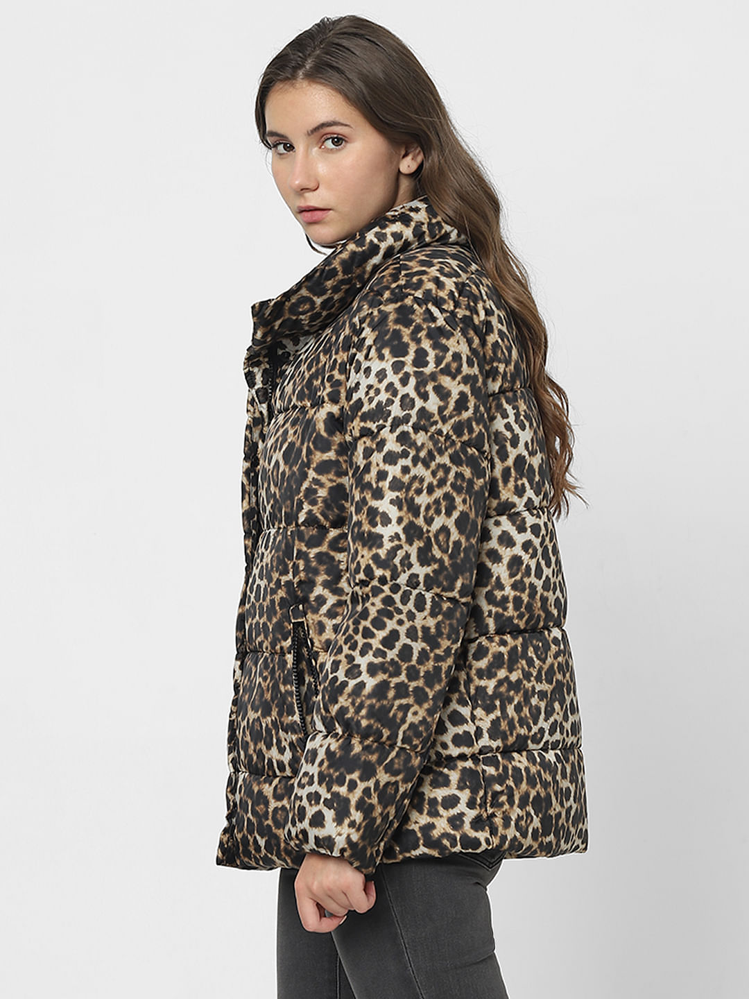 Leopard print deals puffer jacket