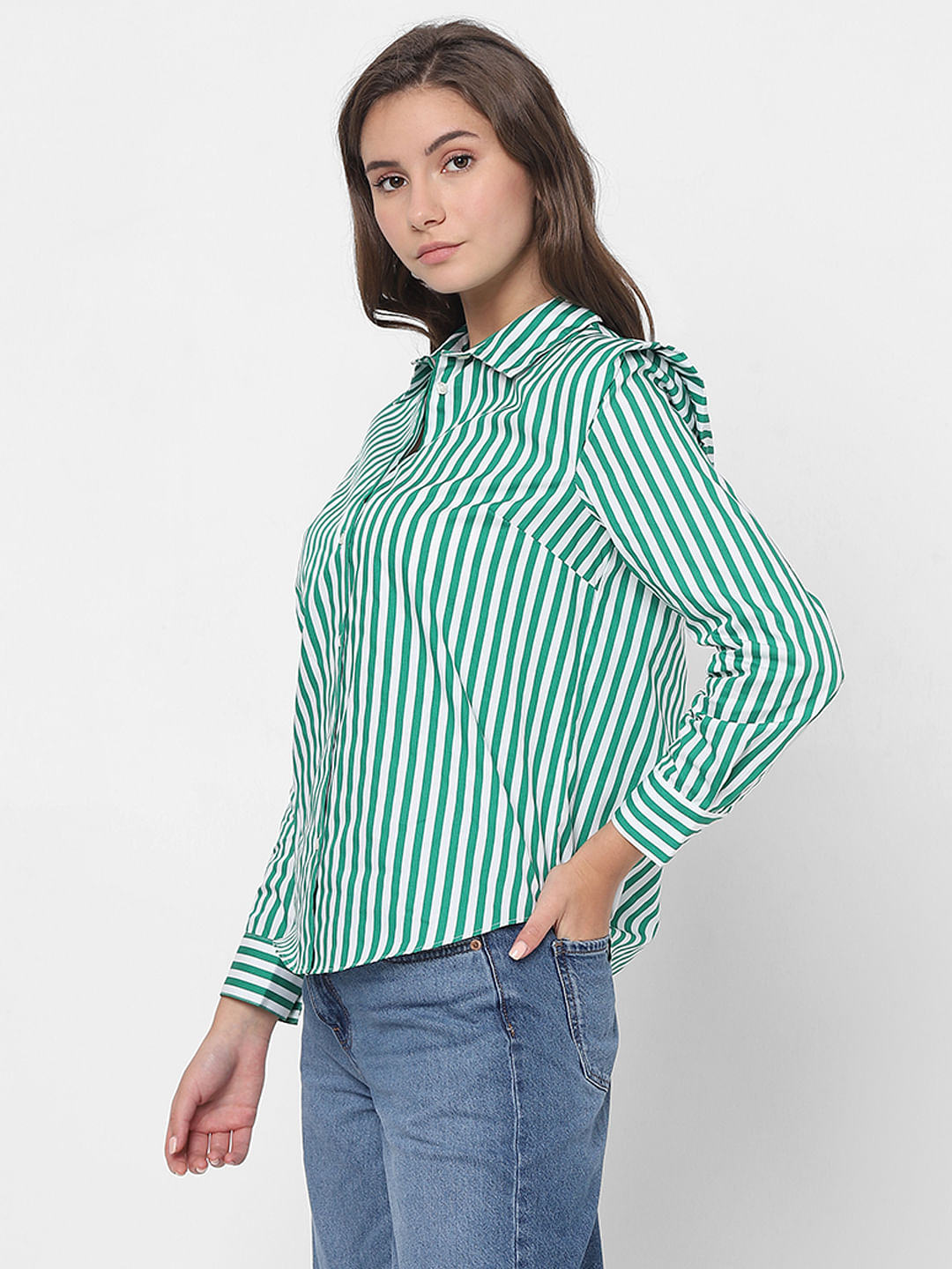 Green and outlet white shirt womens