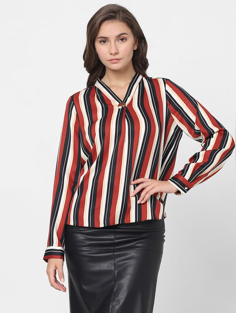 Brown Striped Top