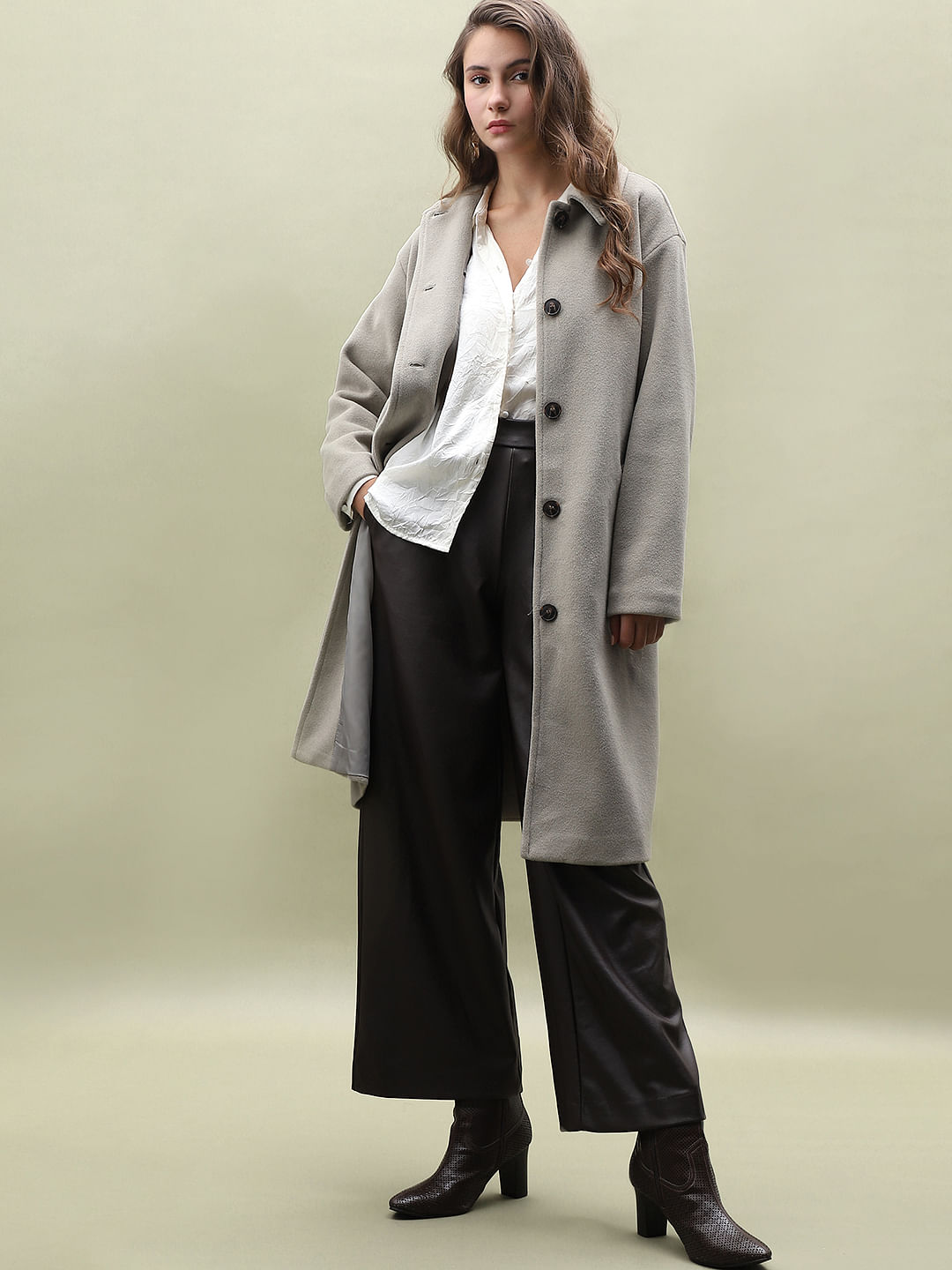 Grey Long Duster Coat for Women VERO MODA