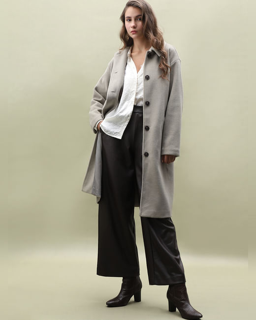 Grey Long Duster Coat