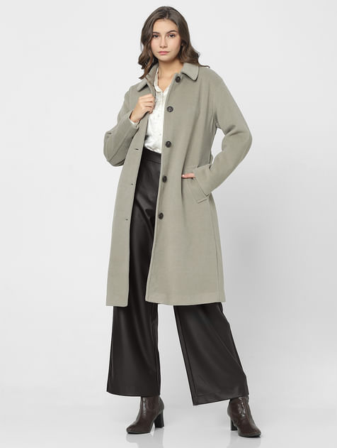 Buy Terra Fur Detailed Double Breasted Overcoat for Women Online in India  on a la mode