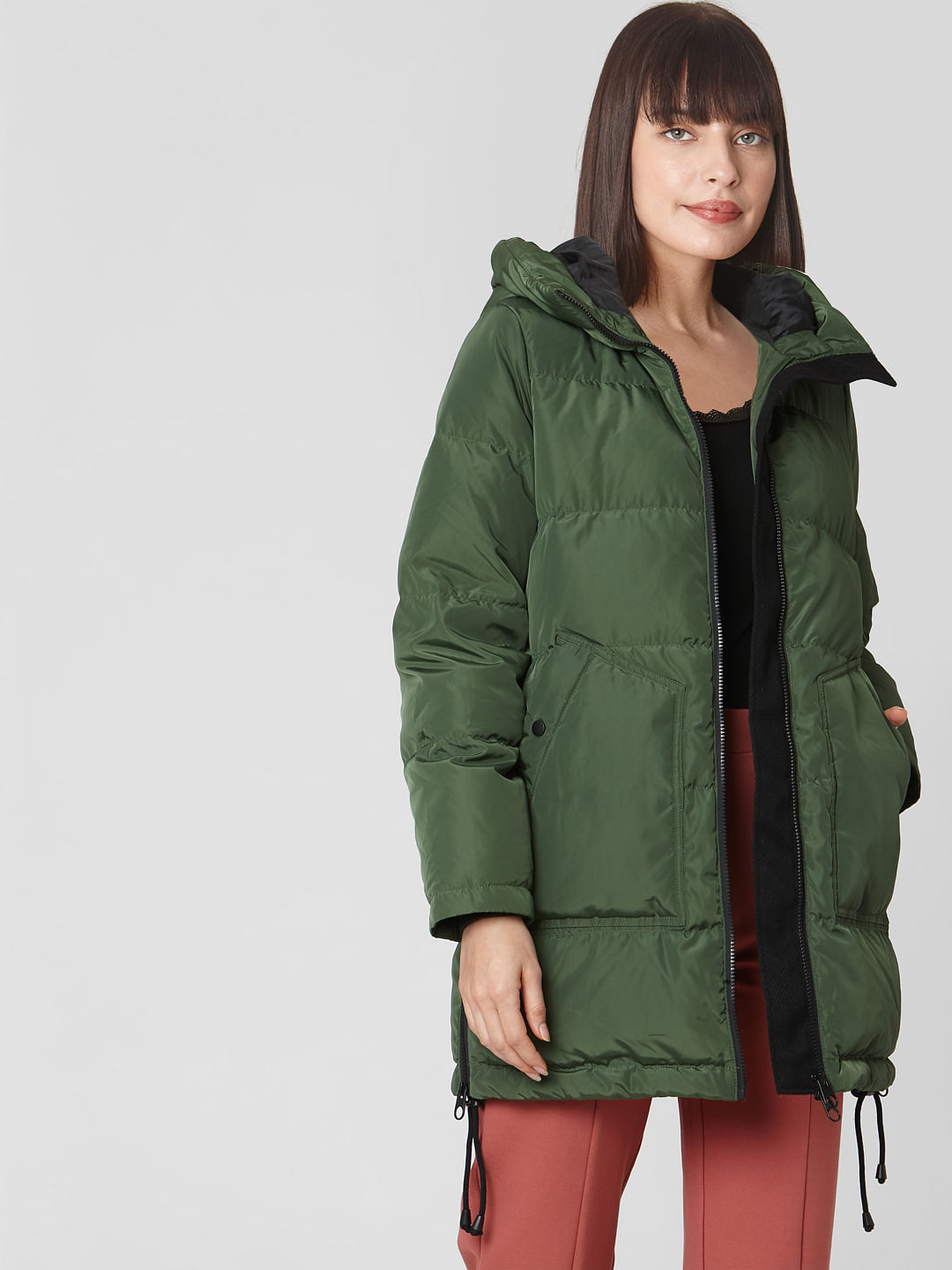 vero moda cropped hooded padded jacket