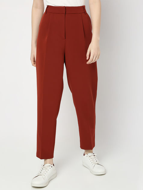 Brown Co-ord Set Straight Fit Pants