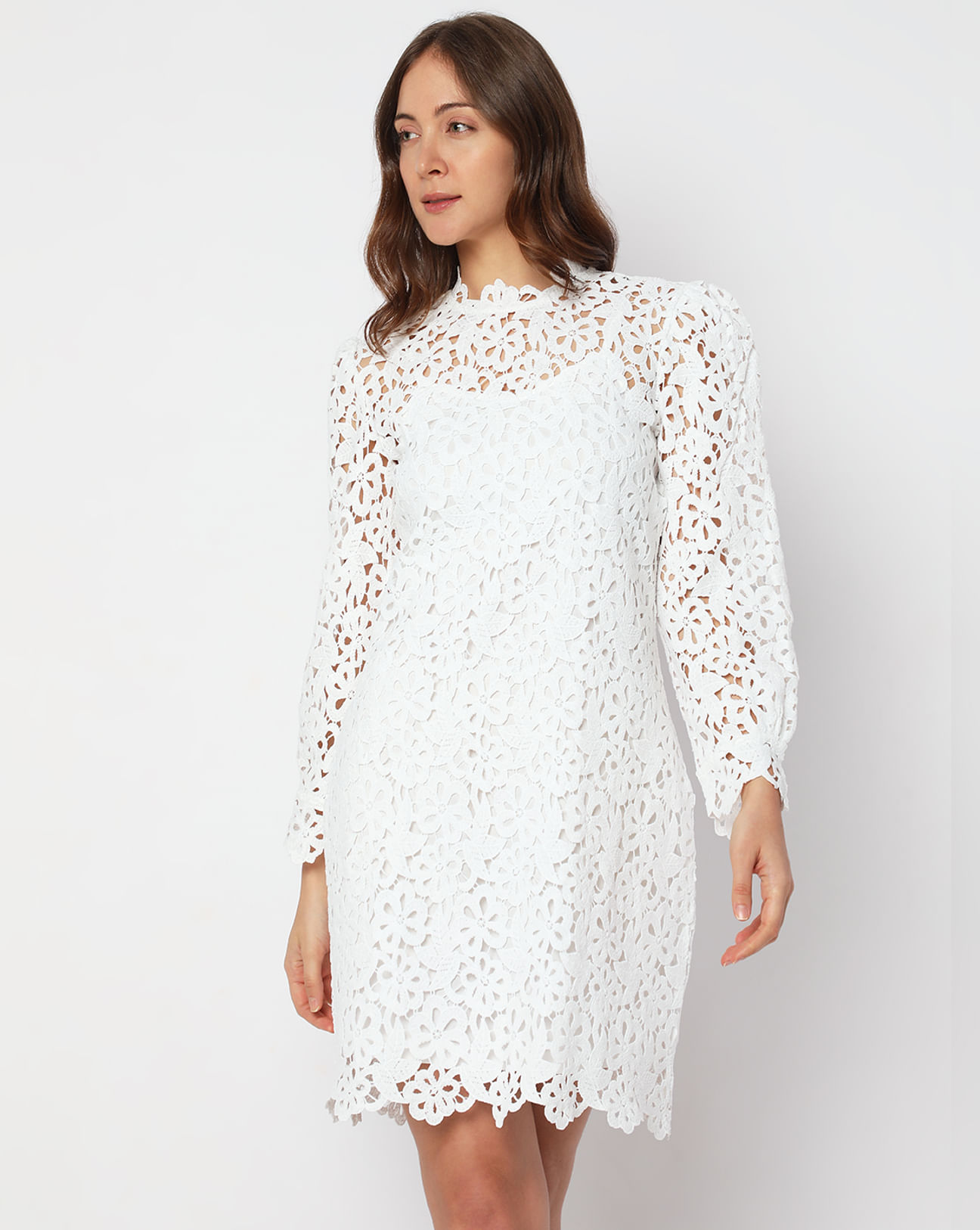 White Lace Shift Dress