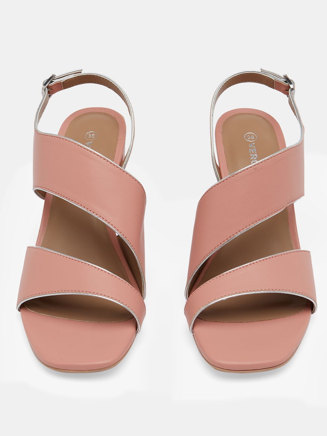 Blush pink heeled discount sandals