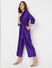 Purple Satin Wrap Jumpsuit