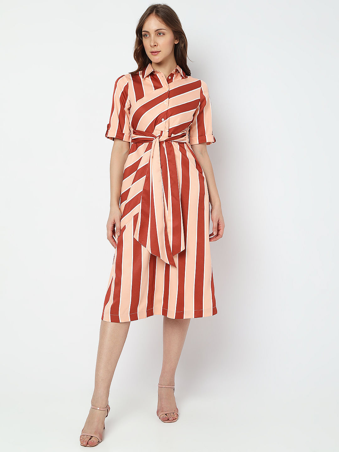 Catherine Cotton Smocked Striped Midi Dress – VICI