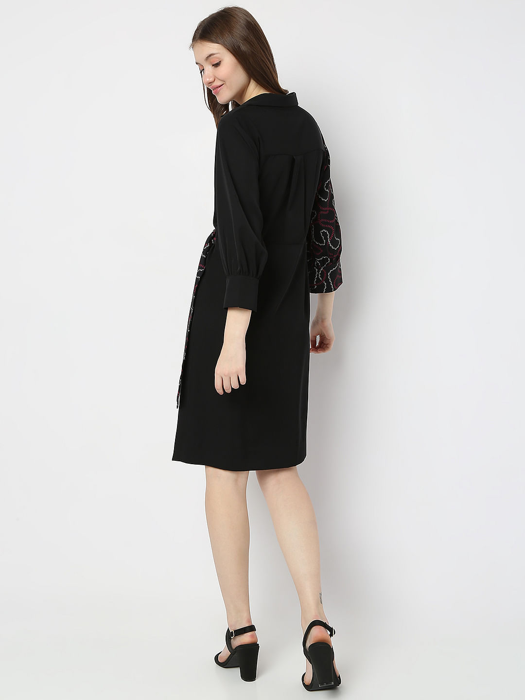 Black wrap shirt clearance dress