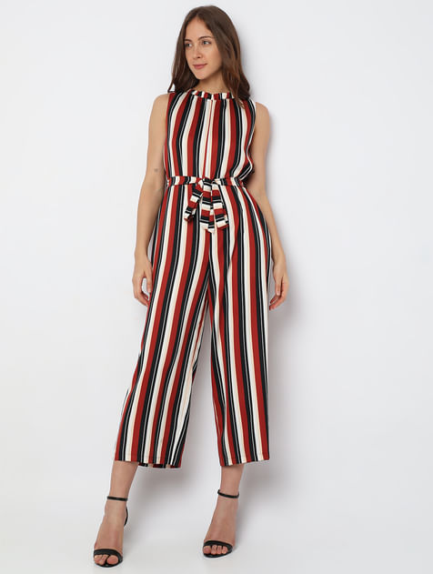 Red Striped Jumpsuit