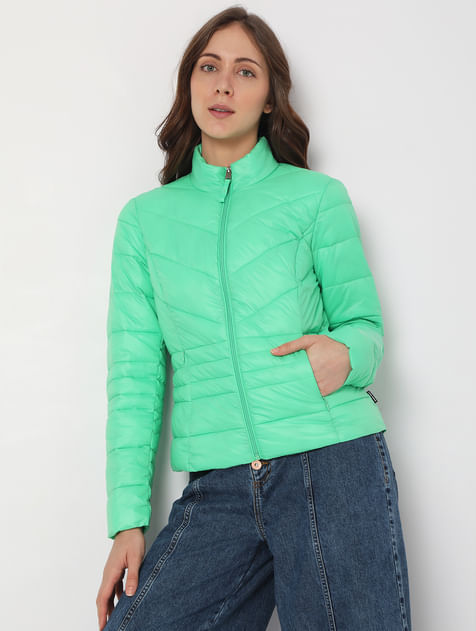 Green Short Puffer Jacket
