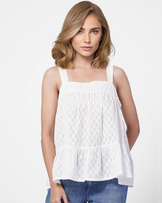 White Flared Top