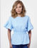 Light Blue Flared Sleeves Top