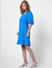 Blue Textured Shift Dress