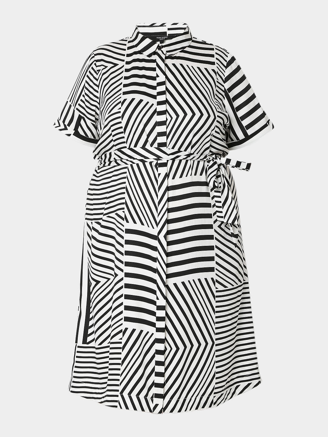 Buy Black Striped Long Sleeveless Dress Online  W for Woman