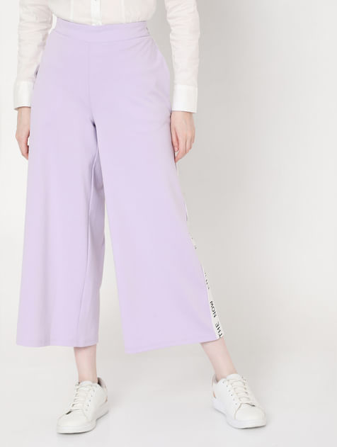 Lilac Mid Rise Tape Detail Culottes