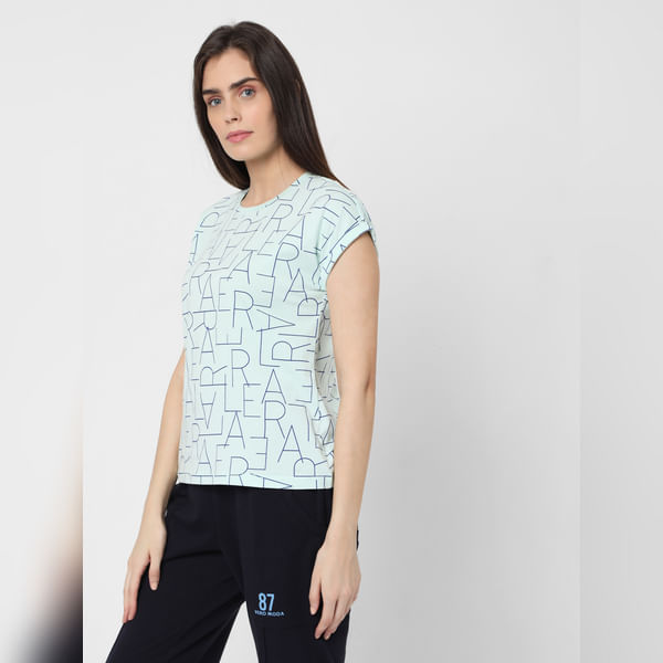 BESTSELLER CLOTHING Blue Typographic Print T-shirt