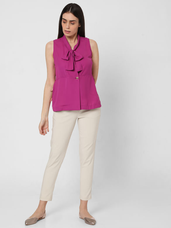 Purple Front Knot Top