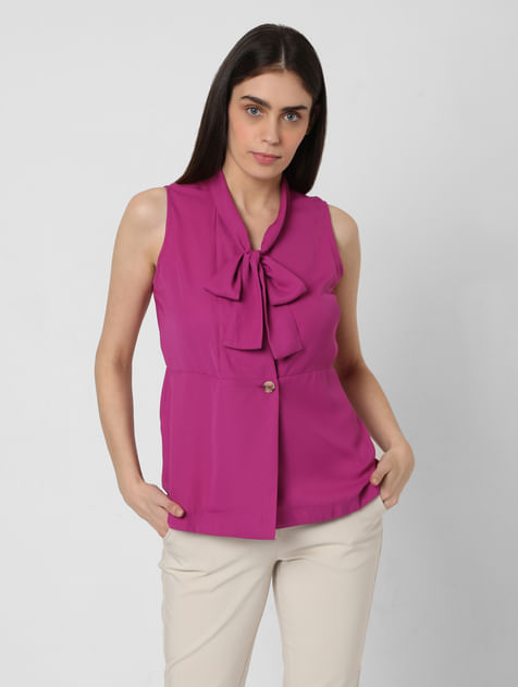 Purple Front Knot Top