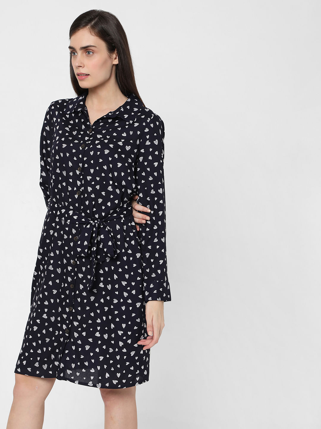 navy spotty dress