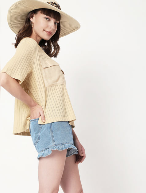 Taupe Striped T-shirt