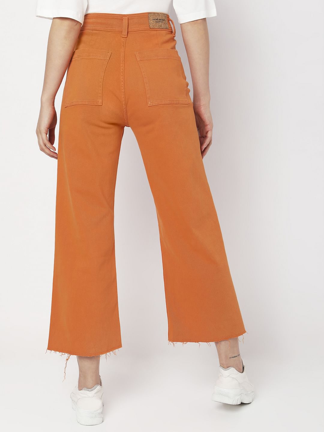 Orange wide shop leg jeans