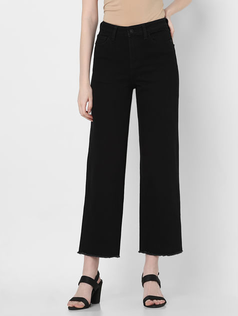 Black High Rise Zoey Wide Leg Jeans