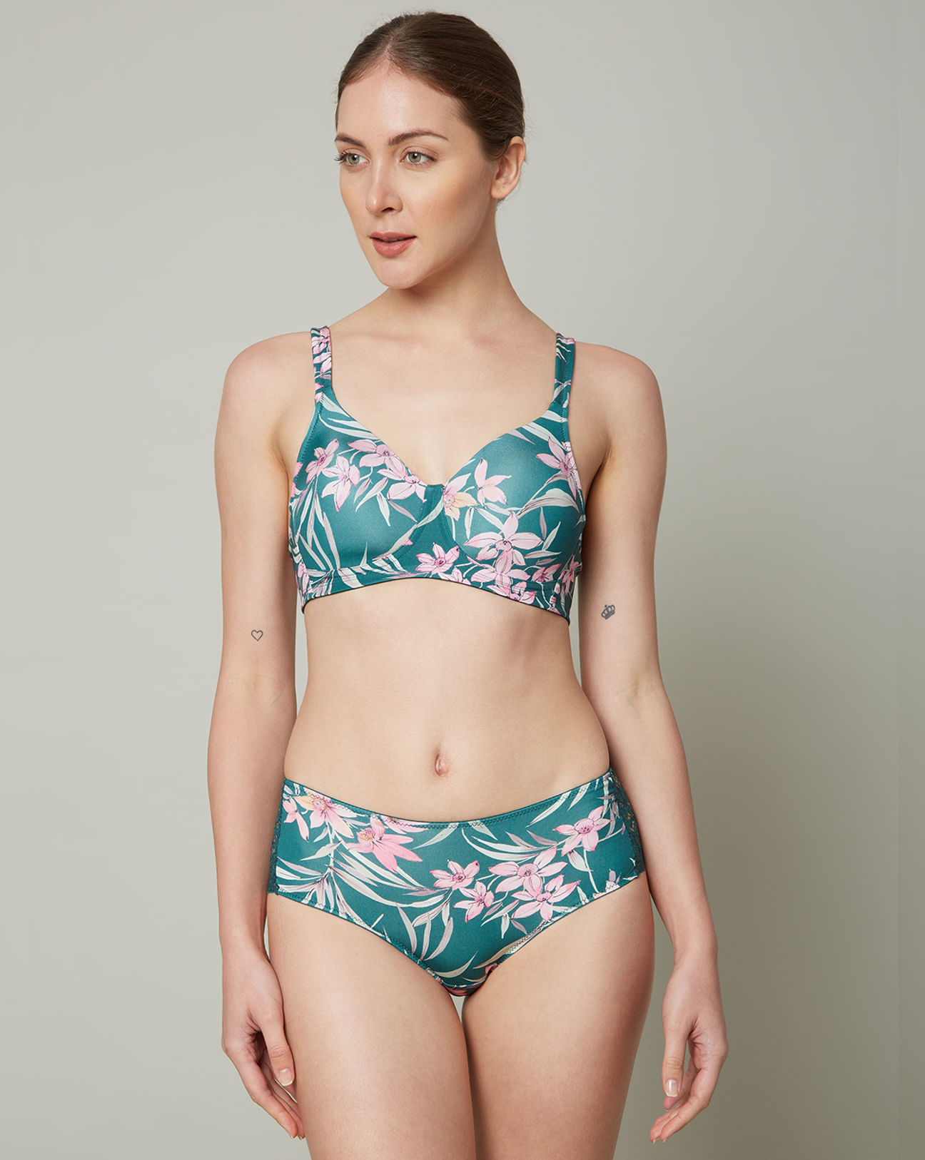 INTIMATES Green Floral Padded Bra|167642602-Posy-Green