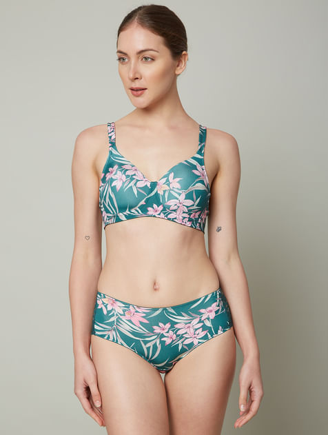 INTIMATES Green Floral Padded Bra