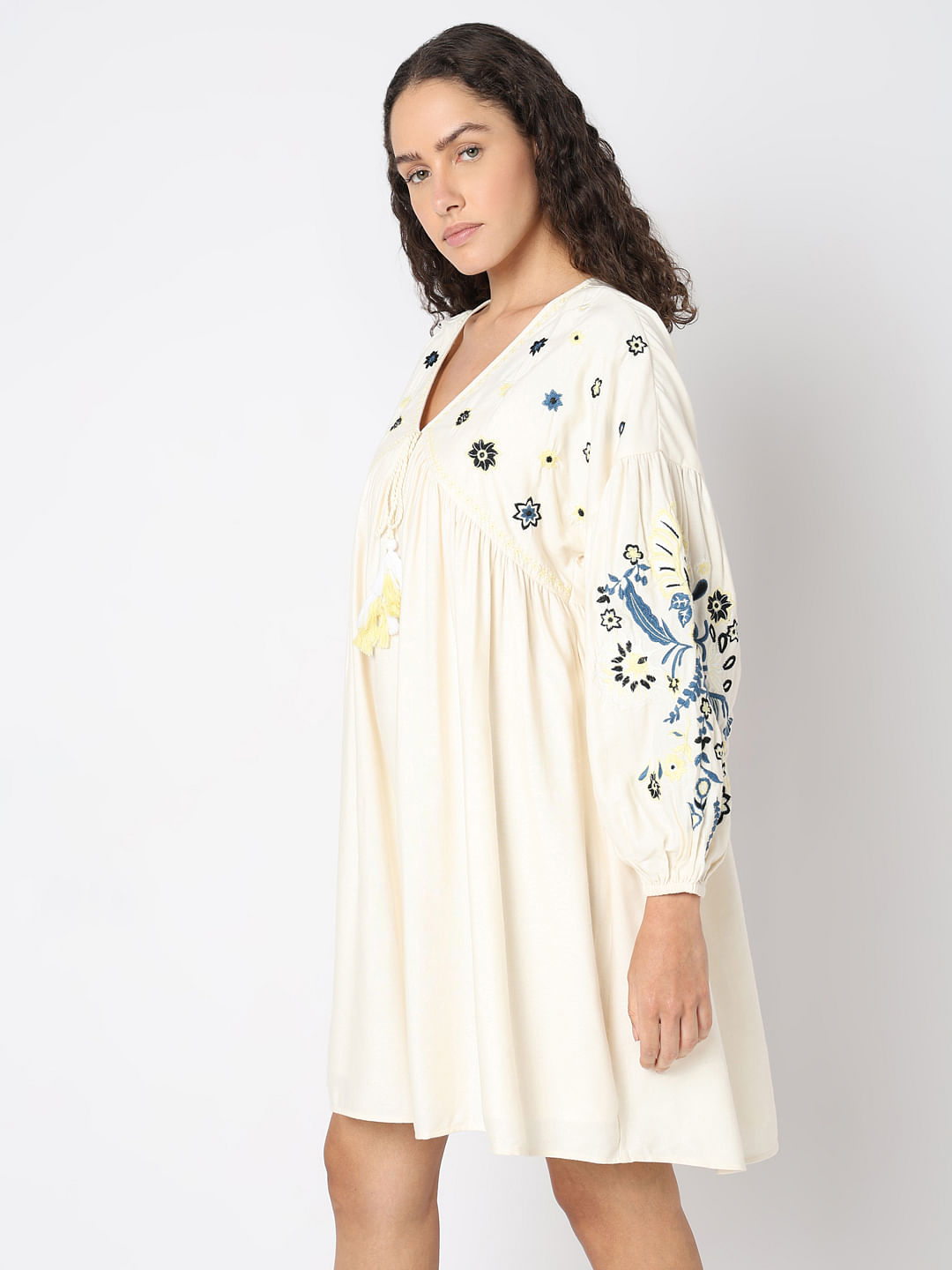 Ecru Embroidered Shift Dress Ecru Embroidered Shift Dress