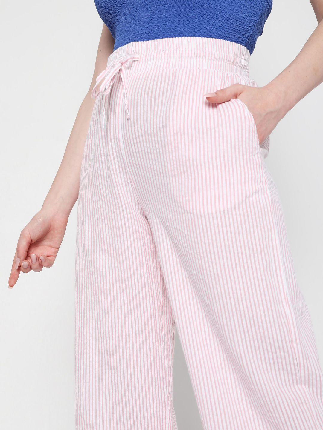 Striped Wide Leg Tiered Pants