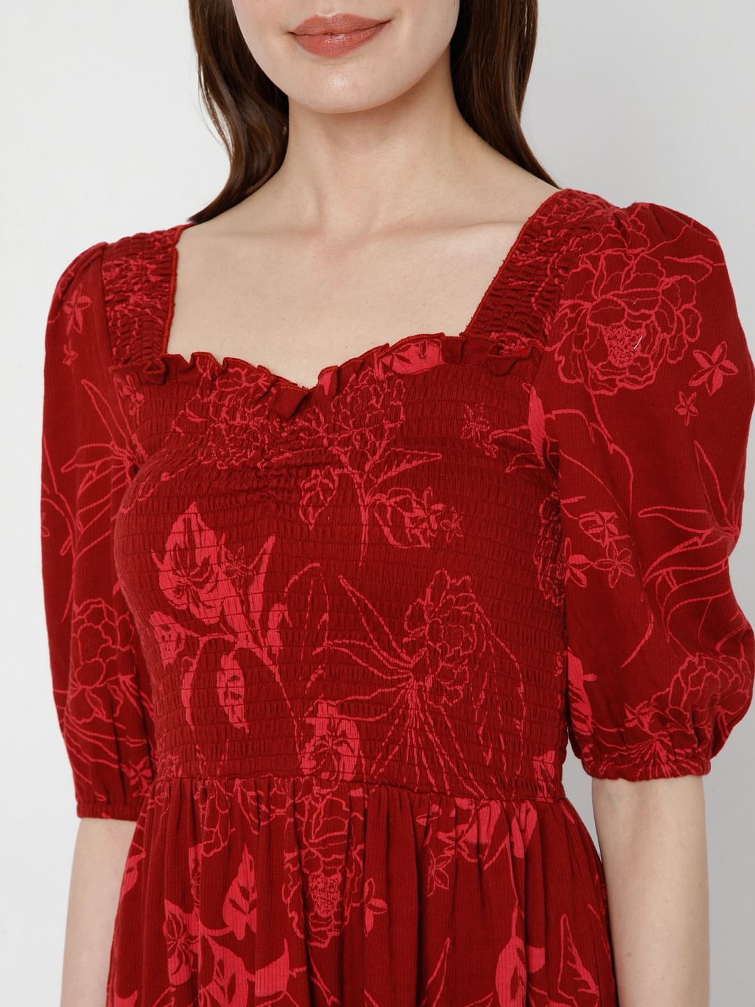 Vero moda red outlet lace dress