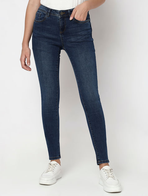 Blue Mid Rise Wendy Skinny Fit Jeans
